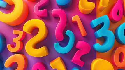 A colorful background with 3D numbers scattered over a gradient background.