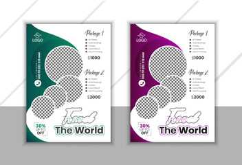 Travel sales business flyer design template