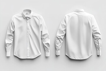 Mockup of a blank long-sleeved shirt, front and back side. Generative Ai