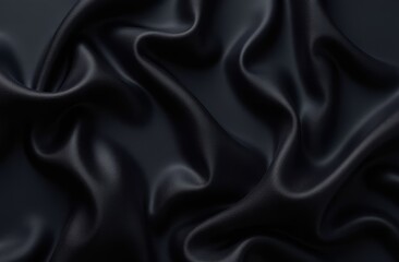 Obraz premium Black dark abstract elegant background. Drapery. Curtain. Fabric material. Soft folds. Wave stripe line. Gradient. Empty space. Design. Template.