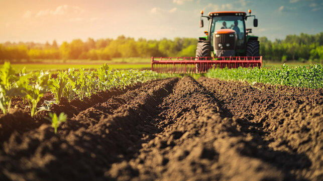 The agriculture industry uses green technology to manage water and soil resources sustainably.
