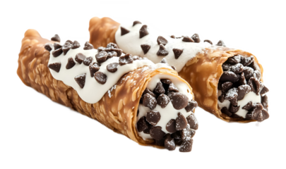 Realistic cannoli isolated on a white background