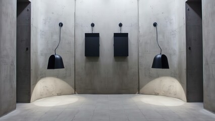 Minimalist Modern Bathroom Design with Black Fixtures and Soft Lighting, Perfect for Contemporary Home Decor