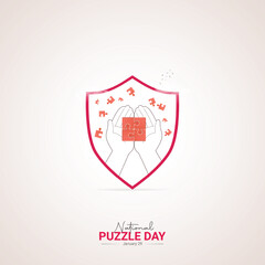 National Puzzle Day. Puzzle Day creative ads design for social media design, January 29. Important day