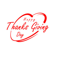 Happy thanksgiving day text, typography vector illustration