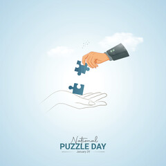 National Puzzle Day. Puzzle Day creative ads design for social media design, January 29. Important day