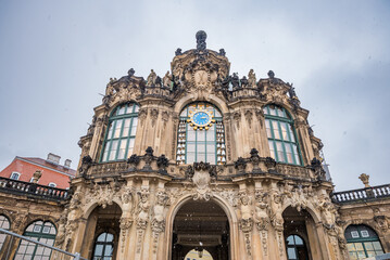 Fototapeta premium Dresden, Germany - December 10, 2022. Dresdner Zwinger while snowing