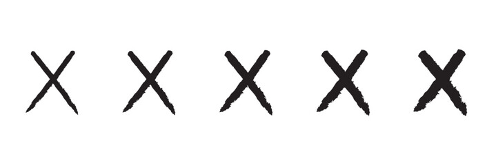 Vector Hand Drawn Check And Cross Icon With Grunge Style