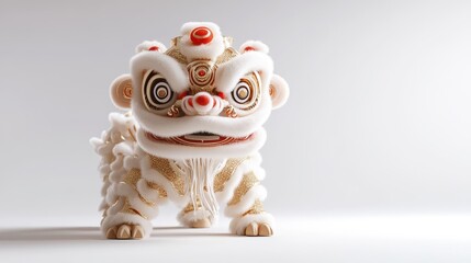 Obraz premium Golden Lion Dance Costume, Traditional Chinese New Year Celebration Symbol