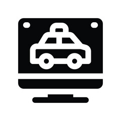 online taxi icon. vector glyph icon for your website, mobile, presentation, and logo design.