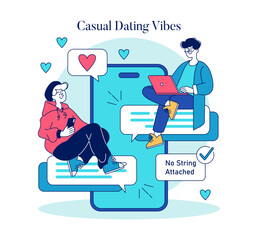 Online Dating. Flat Vector Illustration