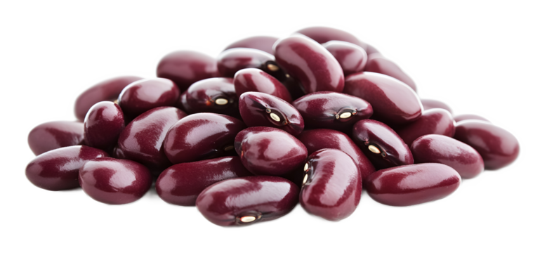 Red beans in a white bowl on a transparent background. isolated background.