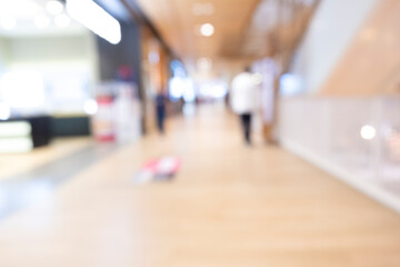 Shopping blur people mall inside of background out of focus.
