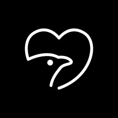 bird lover line logo design vector illustration