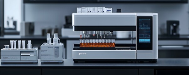 Advanced laboratory equipment showcasing precision in chemical analysis and research.