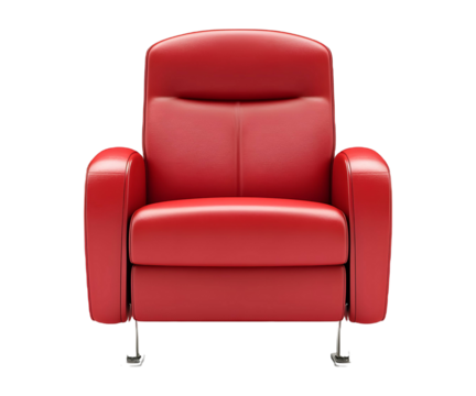 A red cinema chair, isolated on a white background