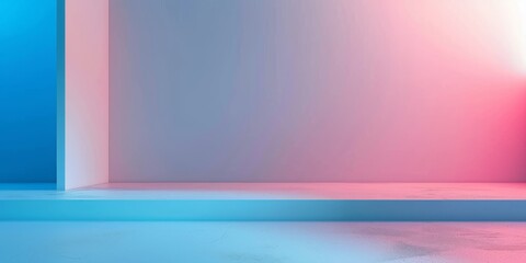 Fototapeta premium Abstract minimalist background featuring a soft gradient of blue and pink tones, ideal for modern design and creative projects.