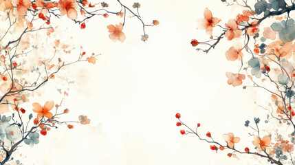 Elegant floral background featuring soft blossoms and branches, ideal for any creative or artistic project.