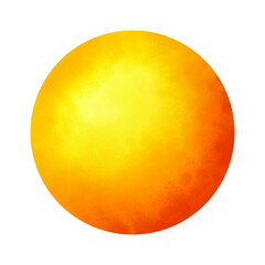 3D effect painted circle, sphere or bubble in yellow and  orange color. Isolated tool for brush, design element