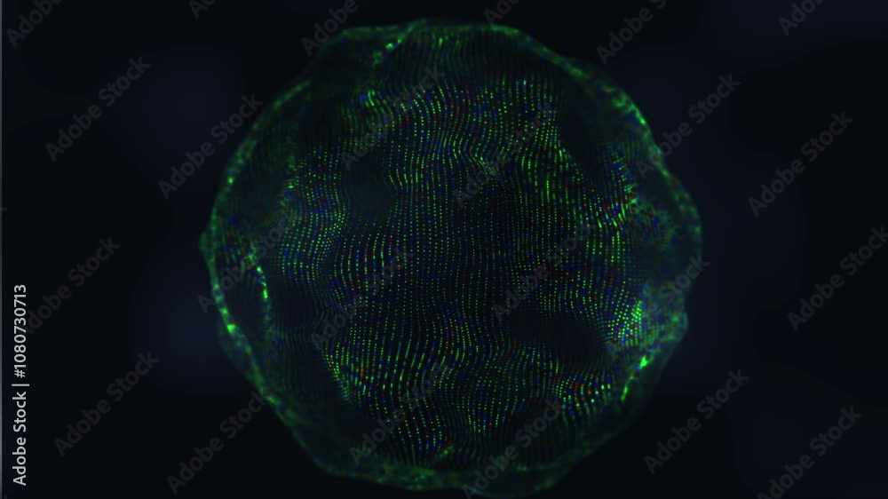 Poster glowing digital network. wireframe technology sphere. big data visualization. 3d rendering.