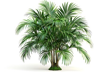 Fototapeta premium Lush Green Indoor Plant with Vibrant Tropical Leaves Perfect for Home Décor and Natural Ambiance Enhancement in Living Spaces and Offices, on White Background