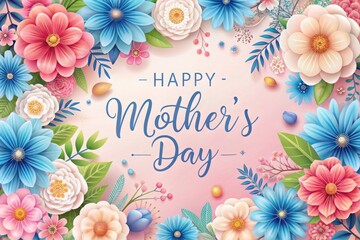 a card with flowers and a card that says happy mothers day