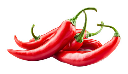 Red hot chili pepper isolated against a white background