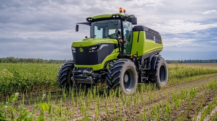 Hydrogen-fueled agricultural machinery in action, demonstrating reduced emissions and enhanced efficiency