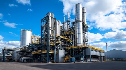 Obraz premium Industrial scene showcasing hydrogen in metal processing, reducing emissions in the steel production chain