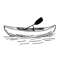 An icon of a flat doodle of a camper, caravan, or boat transporting water