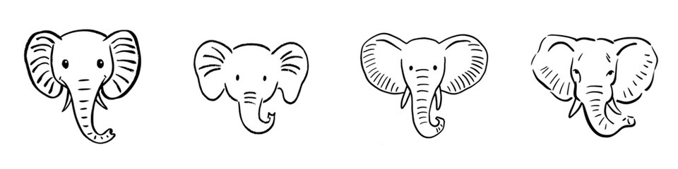 Fototapeta premium A continuous line drawing of elephant head. A modern illustration of elephant head outline. A decorative animation of elephant head.