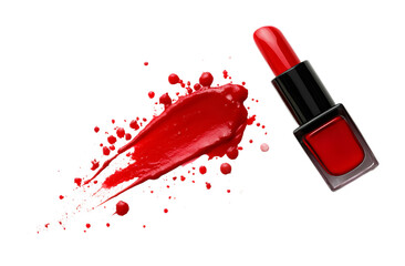 Red nail polish on a transparent background. isolated background.