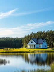 Obraz premium house on the lake