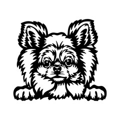 Peeking Chihuahua - Dog lover owner gift - Dog cut file - Peeking Dog Cut Stencil