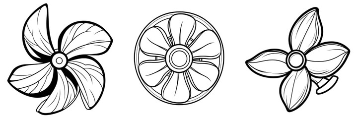 Airscrew outline icon. Linear modern concept from astronomy. Thin line airscrew icon isolated on white.