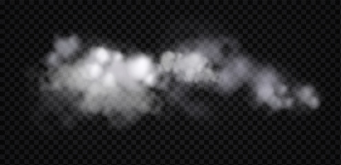 realistic white 
transparent clouds, illustration on isolated background