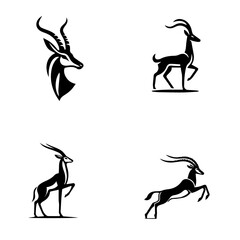 Graceful Gerenuk Silhouette - Elegant Wildlife Art for Nature Enthusiasts