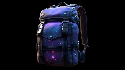 Fototapeta premium Galaxy-patterned backpack, perfect for outdoor adventures and stylish travel.