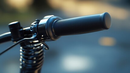Fototapeta premium Scooter brake lever focus shiny finish and spring mechanism visible