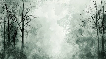 Soft tree silhouettes distressed grunge surface adding depth