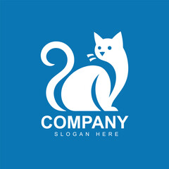Black cat simple logo design