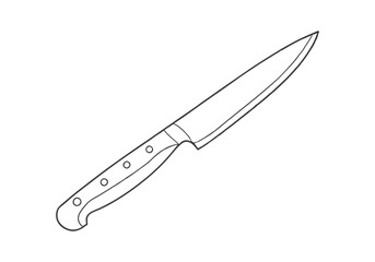 Continuous Line Art of Knife – Minimalist Kitchen Tool and Culinary Illustration