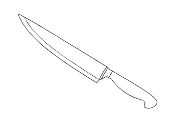 Continuous Line Art of Knife – Minimalist Kitchen Tool and Culinary Illustration