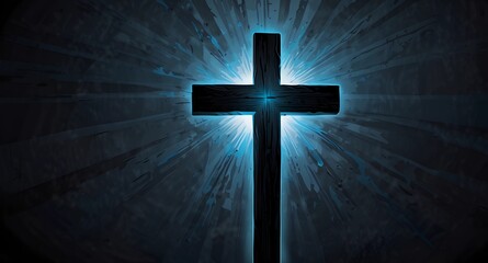 Paint art of cross and divine light 