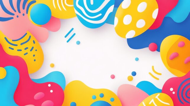 Bright and cheerful geometric patterns come together to create an inviting backdrop for Easter celebrations. The lively colors and shapes set a joyful tone for spring festivities.