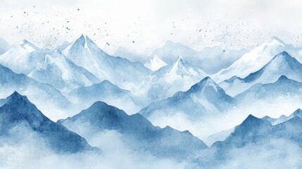 Peaceful snowy peaks over lightly textured grunge wallpaper