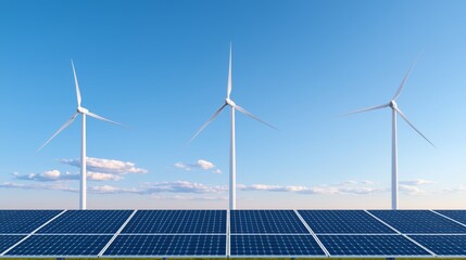 Solar panels and wind turbines harness clean energy sources for a sustainable future with next-generation renewable energy solutions