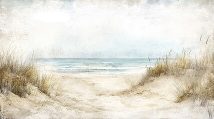 Fototapeta premium Relaxing dunes and waves merging into grunge wallpaper