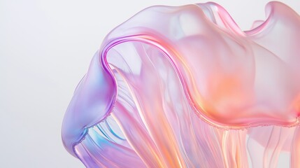 Fototapeta premium A vibrant, flowing abstract design with soft pastel colors and smooth curves.