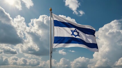 country flag, Israel flag waving in the wind, IL Flag In the Sky, Israelis 